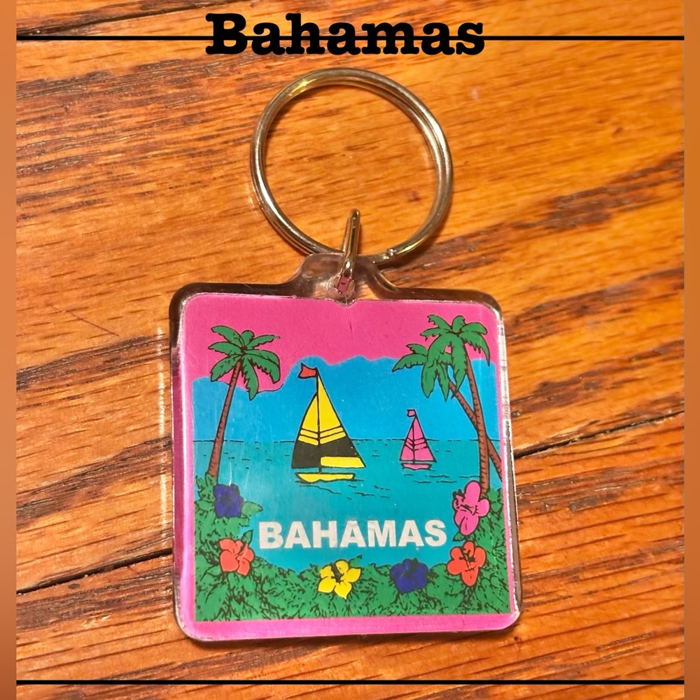 Colorful Vintage Bahamas Keychain